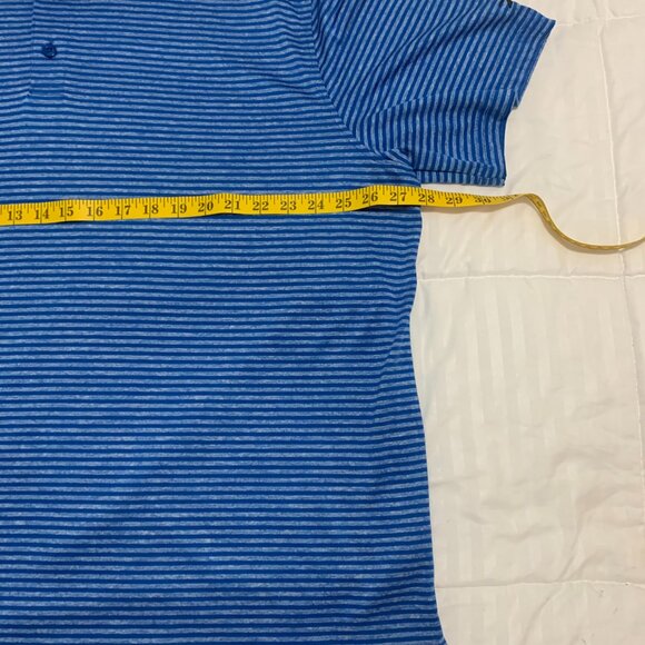 Reebok Men’s XXL Speedwick Golf Shirt – Blue & Black Stripes – 100% Polyester - Picture 8 of 11